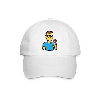 Papa & Baby | Cooles Vater & Kind Partnerlook - Baseballkappe - Weiß/Weiß - Vorne