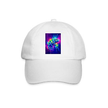 Un caméléon au néon éclate en vagues mouvantes - Casquette classique - blanc/blanc - Devant