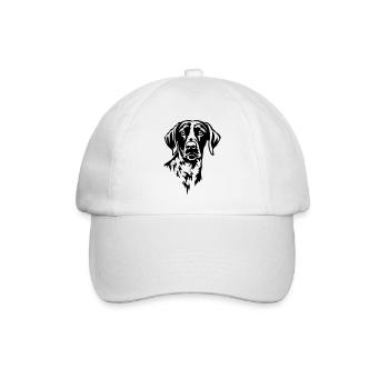 Deutsch Kurzhaar Kopf - Baseballkappe - Weiß/Weiß - Vorne