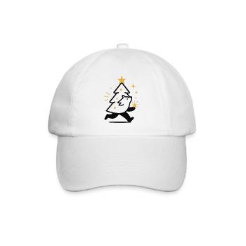 Loup de Noël et arbre étoilé - Casquette classique - blanc/blanc - Devant