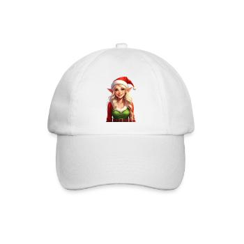 Christmas Elf (Female Christmas Elf) - Baseball Cap - white/white - Front