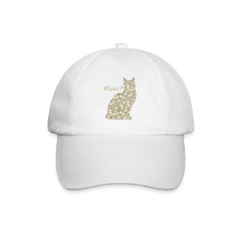 Miau - Katze - Baseballkappe - Weiß/Weiß - Vorne