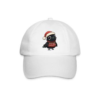 Rabe Krähe Weihnachten - Baseballkappe - Weiß/Weiß - Vorne
