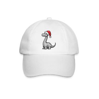 Dinosaurier brontosaurus Weihnachten - Baseballkappe - Weiß/Weiß - Vorne
