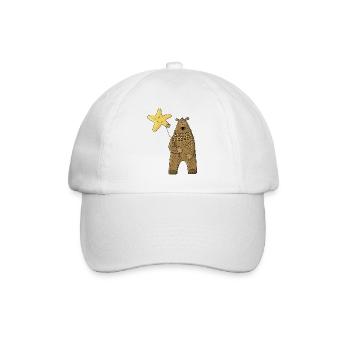 Bear with star and fairy lights - Baseball Cap - white/white - Front