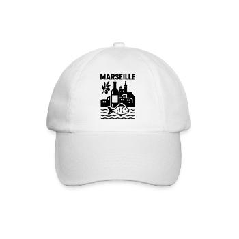 marseille silhouette - Baseballkappe - Weiß/Weiß - Vorne