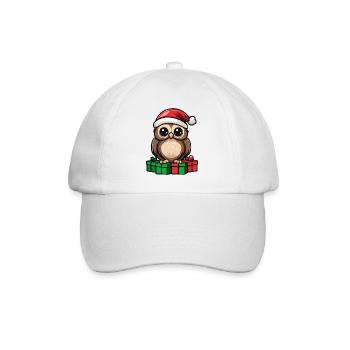 Eule Weihnachten Geschenke - Baseballkappe - Weiß/Weiß - Vorne