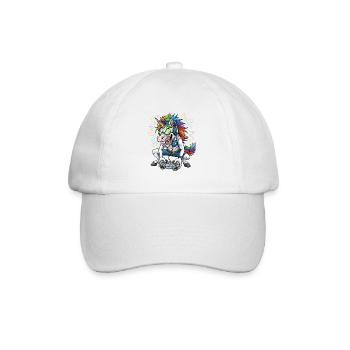 Licorne gaming avec t-shirt gamer en crinière arc-en-ciel - Casquette classique - blanc/blanc - Devant