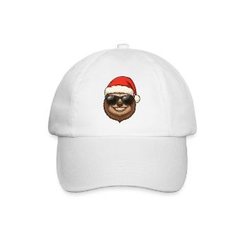 Cool Sloth Christmas Portrait Gift Idea - Baseball Cap - white/white - Front
