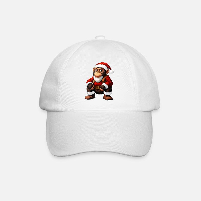 Monkey Christmas - Baseball Cap - white/white