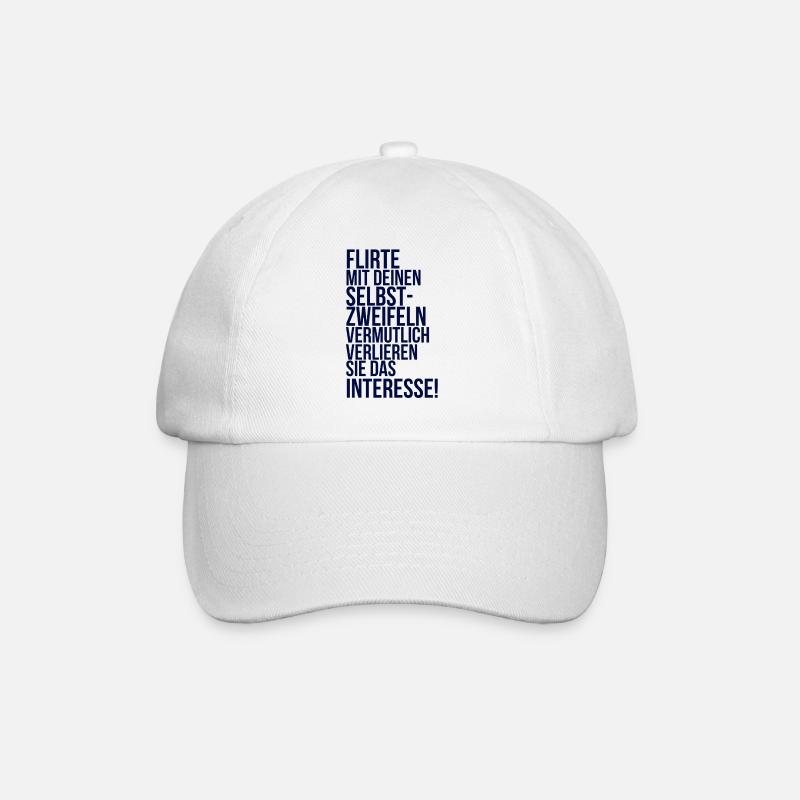about going wild: Flirte mit deinen Selbstzweifeln - Baseballkappe - Weiß/Weiß
