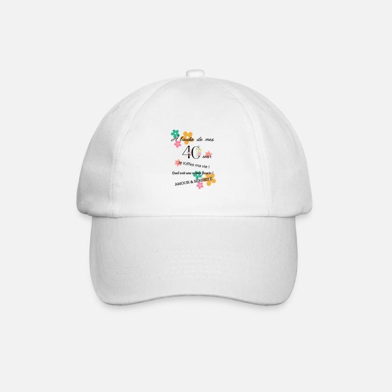 _40ans_fleurie - Baseballkappe - Weiß/Weiß