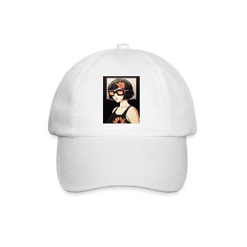 Retro Blüten-Sonnenbrillen Stil - Baseballkappe - Weiß/Weiß - Vorne