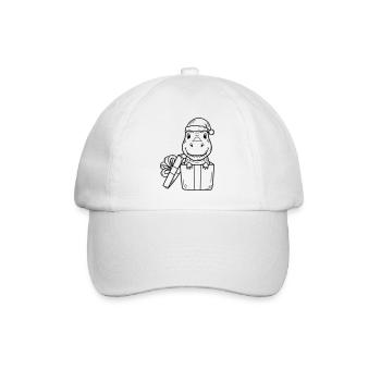 Joyeux Dino en cadeau – Tirage de Noël - Casquette classique - blanc/blanc - Devant