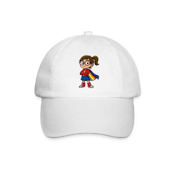 Little superheroine with glasses - Baseball Cap - white/white - Front