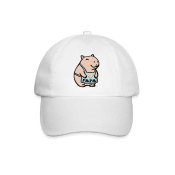 Capybara Papa Wasserschweine - Baseballkappe - Weiß/Weiß - Vorne