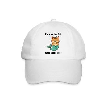 Sweet Pisces Cat – Zodiac sign full of magic - Baseball Cap - white/white - Front