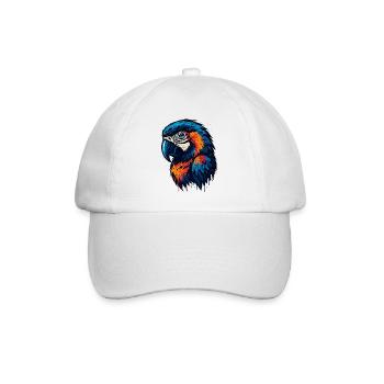 Magnificent parrot head - Baseball Cap - white/white - Front