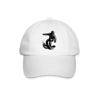 Short and clear snowboard - Baseball Cap - white/white - Front