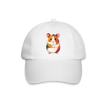 cute little colorful hamster patchwork motif - Baseball Cap - white/white - Front