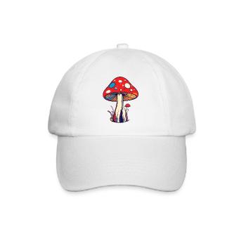 Bunter Fliegen Pilz psychedelisch Muster Pilze - Baseballkappe - Weiß/Weiß - Vorne