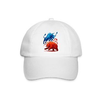 Bull vs. Bear Wall Street Stock Market Fight Stocks - Baseball Cap - white/white - Front