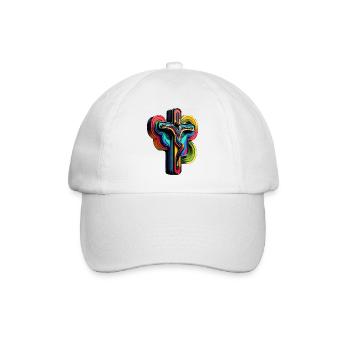 Vibrant Rainbow Cross Pop Art - Baseball Cap - white/white - Front