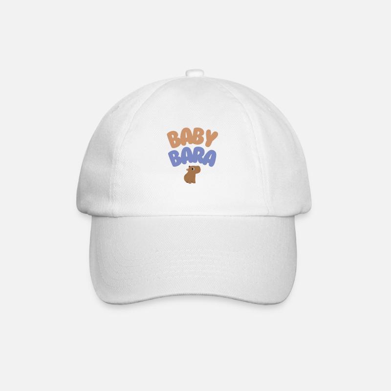 Baby Bara Capybara - Baseballkappe - Weiß/Weiß