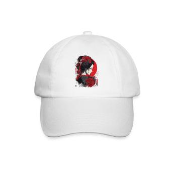 Geisha mit roten Rosen - Baseballkappe - Weiß/Weiß - Vorne