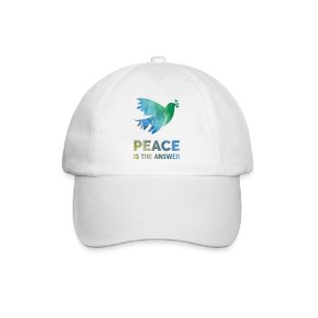 Peace Is The Answer – Watercolor Dove of Peace - Baseball Cap - white/white - Front