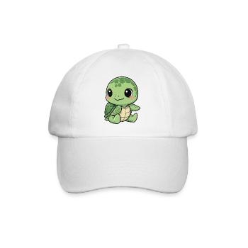 Süße Schildkröte Cartoon Lachen Freude Seerose - Baseballkappe - Weiß/Weiß - Vorne