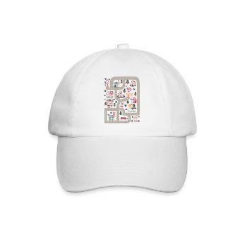 Map Trail Colorful Village World - Baseball Cap - white/white - Front
