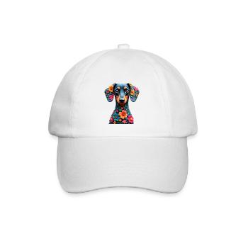 Dackel Dachshund Tekel - Baseballkappe - Weiß/Weiß - Vorne