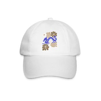 Blumenblauer Drache - Baseballkappe - Weiß/Weiß - Vorne