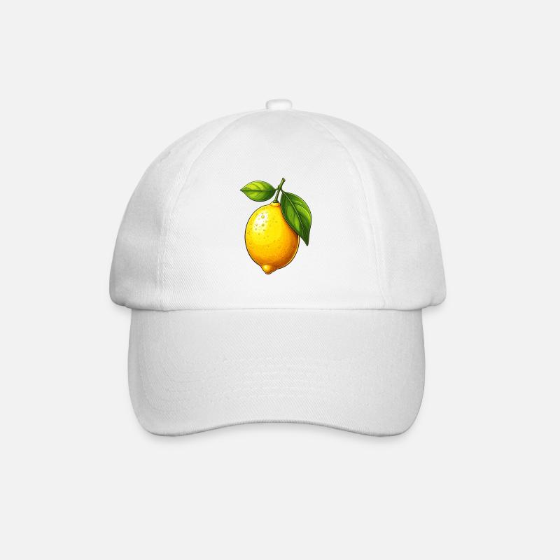 Zitrone - Baseballkappe - Weiß/Weiß
