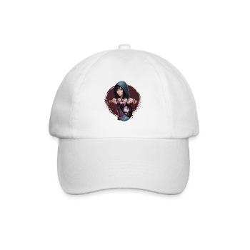 Hooded Noir Flower Rose - Baseball Cap - white/white - Front
