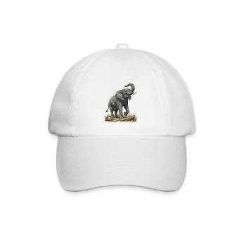 Éléphant Majestueux Safari Vintage - Casquette classique - blanc/blanc - Devant