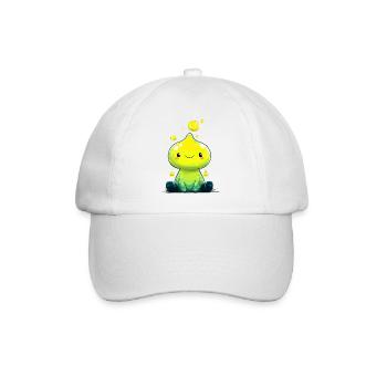 Kleiner Neon-Slime mit Lächeln - Baseballkappe - Weiß/Weiß - Vorne