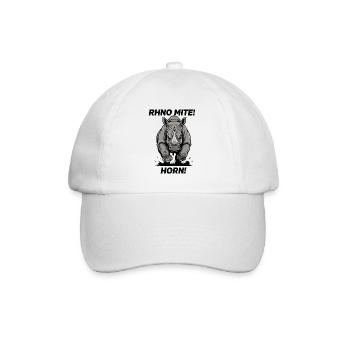 Rhino Moth Horn Humor Rhinoceros - Baseball Cap - white/white - Front