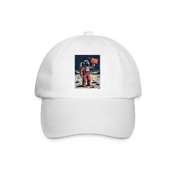 Astronaut mit Botschaft - Baseballkappe - Weiß/Weiß - Vorne