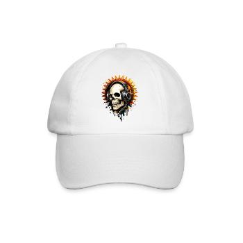 Illustration de crâne avec casque - Casquette classique - blanc/blanc - Devant