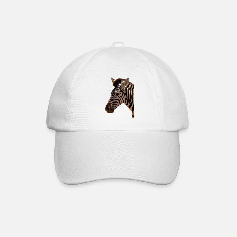 Zebra Kopf  - Baseballkappe - Weiß/Weiß