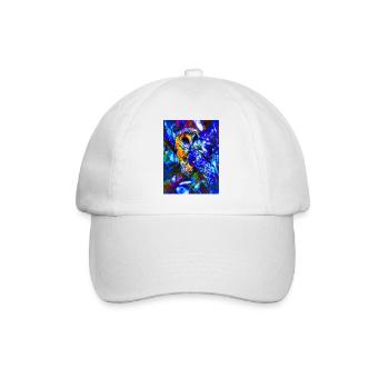 Neoneule im psychedelischen Licht - Baseballkappe - Weiß/Weiß - Vorne