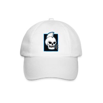 Skull Mohawk Punk Graphic - Baseball Cap - white/white - Front