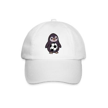 Pinguine Kinder Fußball - Baseballkappe - Weiß/Weiß - Vorne