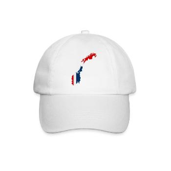 Map of Norway with flag - Baseball Cap - white/white - Front