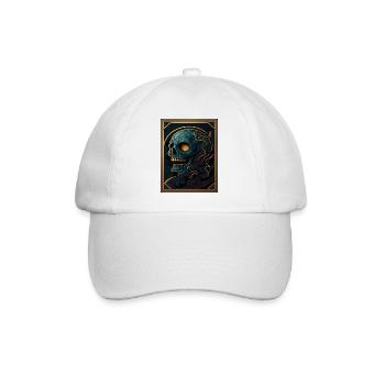 Framed skull with flowing shapes - Baseball Cap - white/white - Front