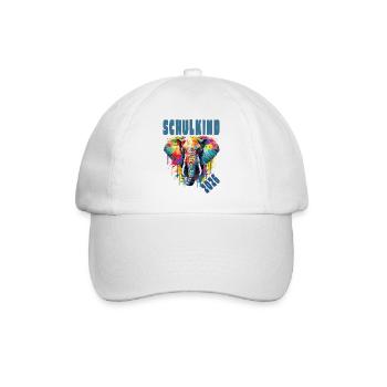Elefant Schulkind 2026 Tier Einschulung - Baseballkappe - Weiß/Weiß - Vorne