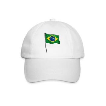Brazilian flag art - Baseball Cap - white/white - Front