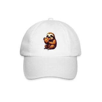 Paresseux avec pizza - Casquette classique - blanc/blanc - Devant